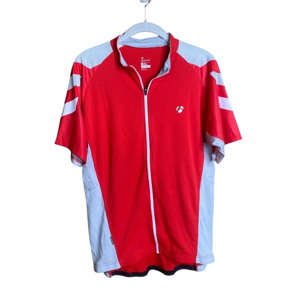 bontrager red cycling bicycle short sleeve summer casual jersey sz large